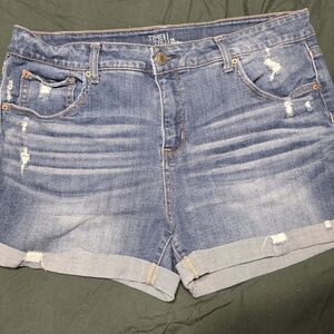 Time and Tru Women's Distressed Blue Jean Shorts